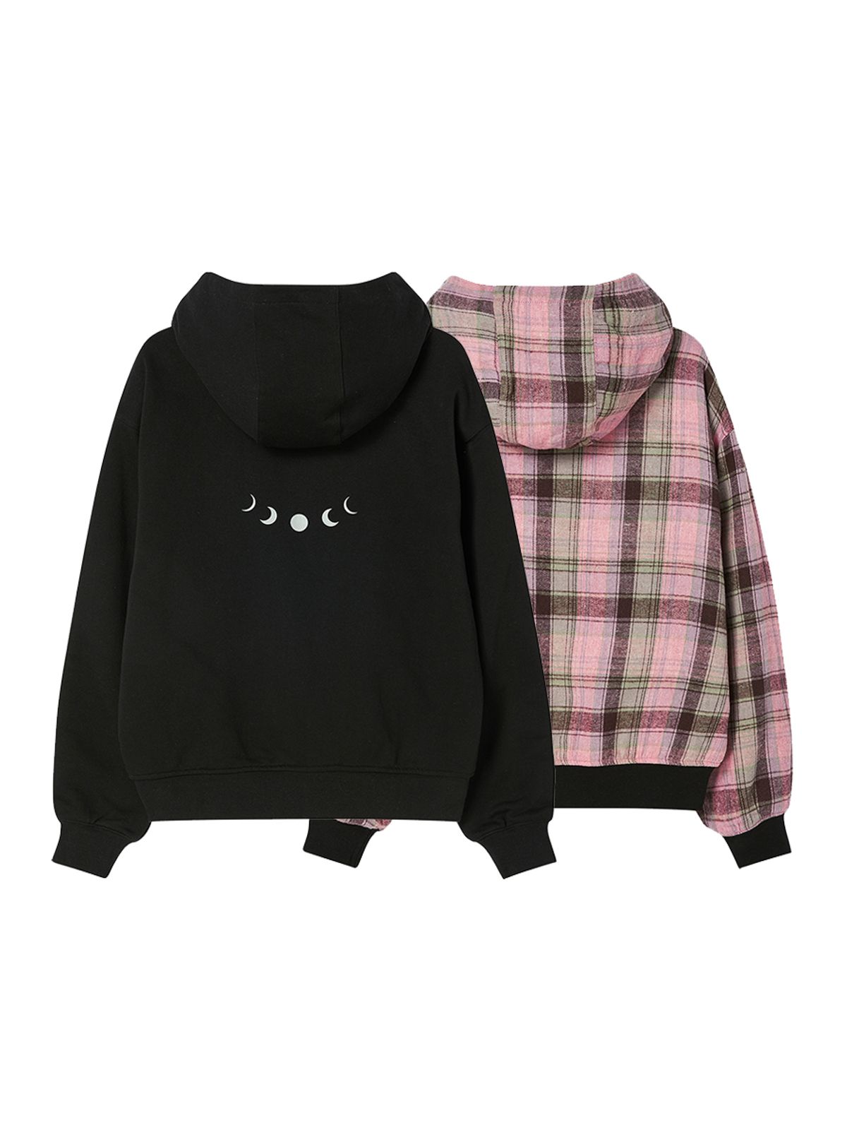 엔와이엑스엑스(NYXX) REVERSIBLE CHECK HOOD ZIP-UP BLACK
