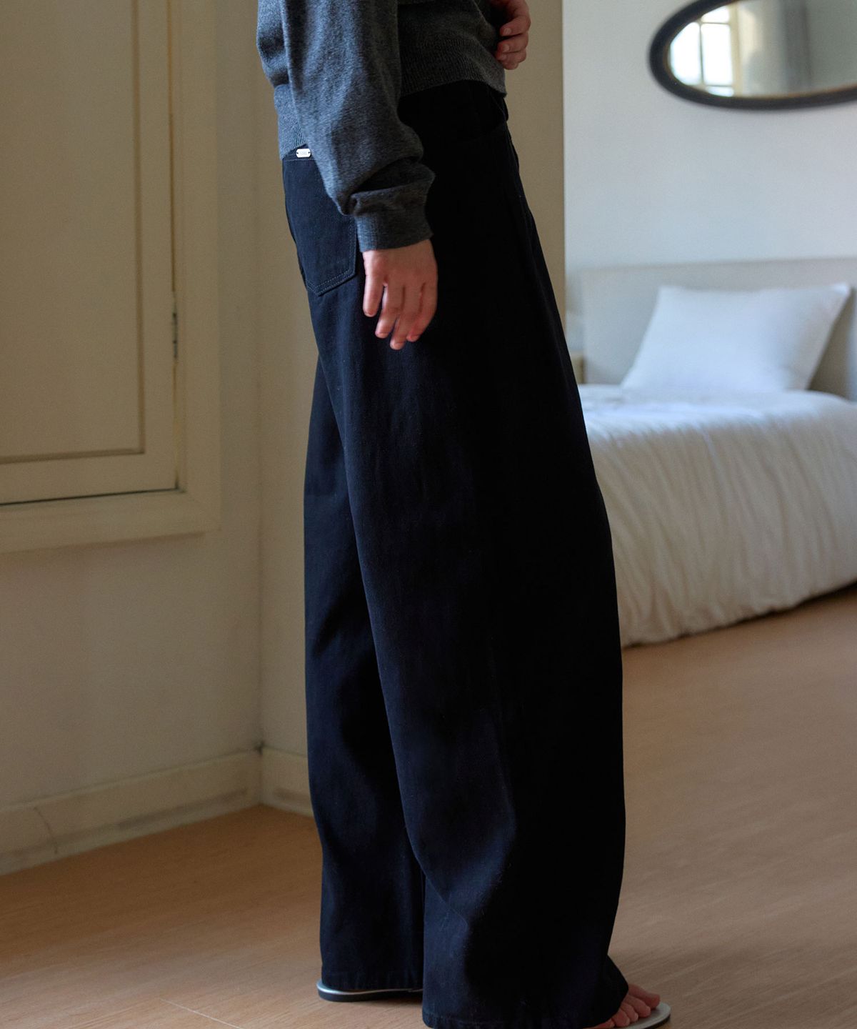 헤인트(HAINT) EVOA EASY DRAWSTRING COTTON PANTS 2COL_BLACK