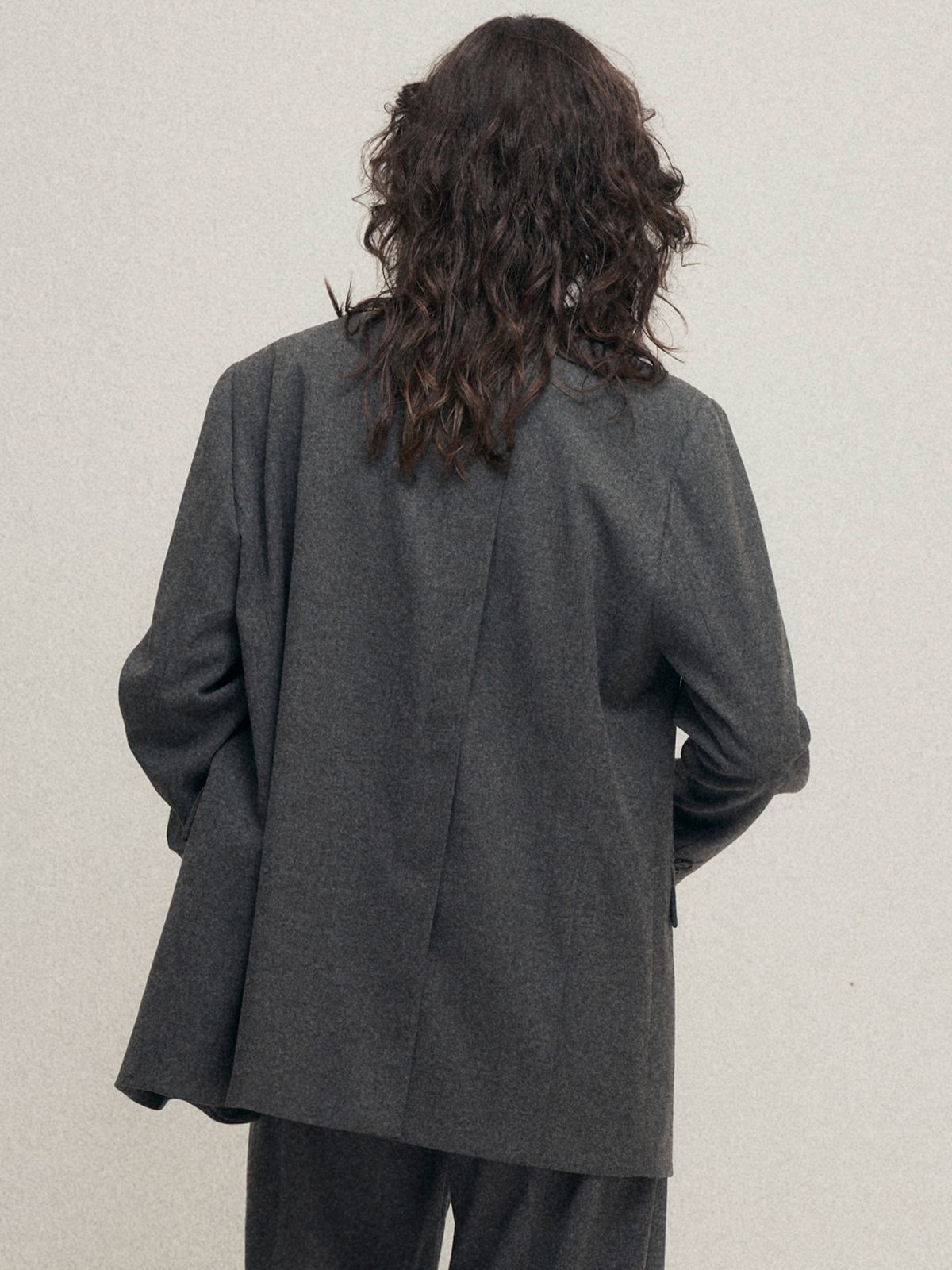 마롭(MALOUPE) 6613 세미 오버핏 셋업 자켓 (다크 그레이)