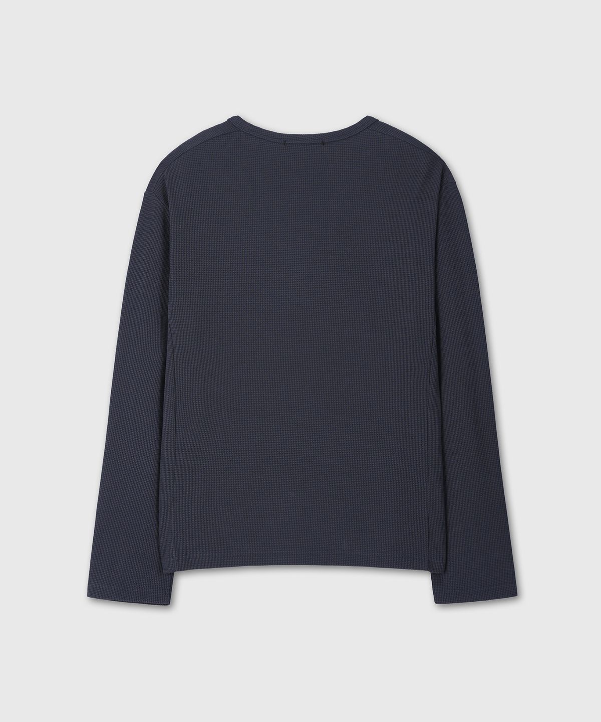 다이브인(DIVEIN) UNIFORM WAFFLE HENLEY NECK LONG SLEEVE (NAVY)