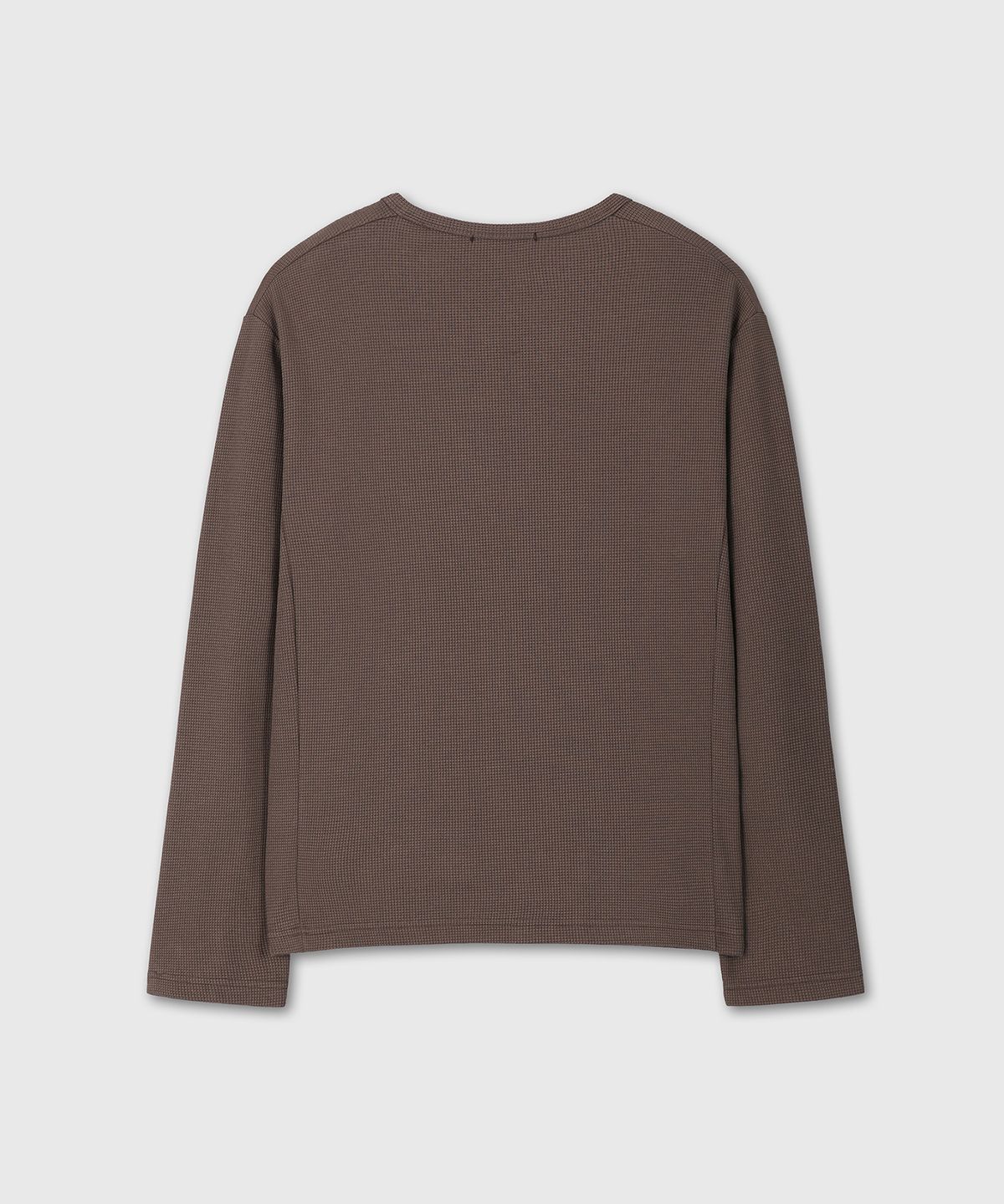 다이브인(DIVEIN) UNIFORM WAFFLE HENLEY NECK LONG SLEEVE (BROWN)