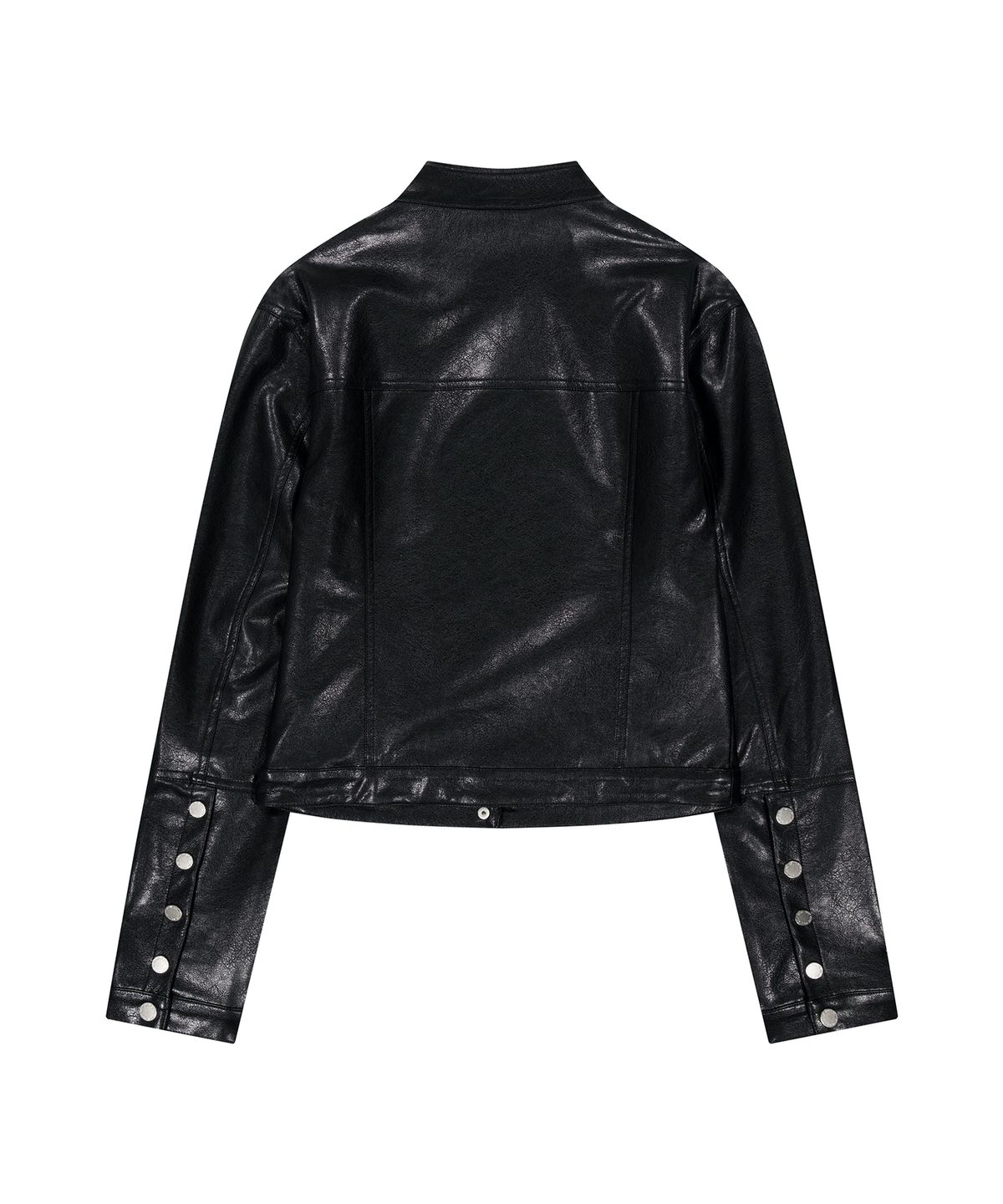 애즈유아(AS YOU ARE) 페이크 슬림 레더 자켓 블랙