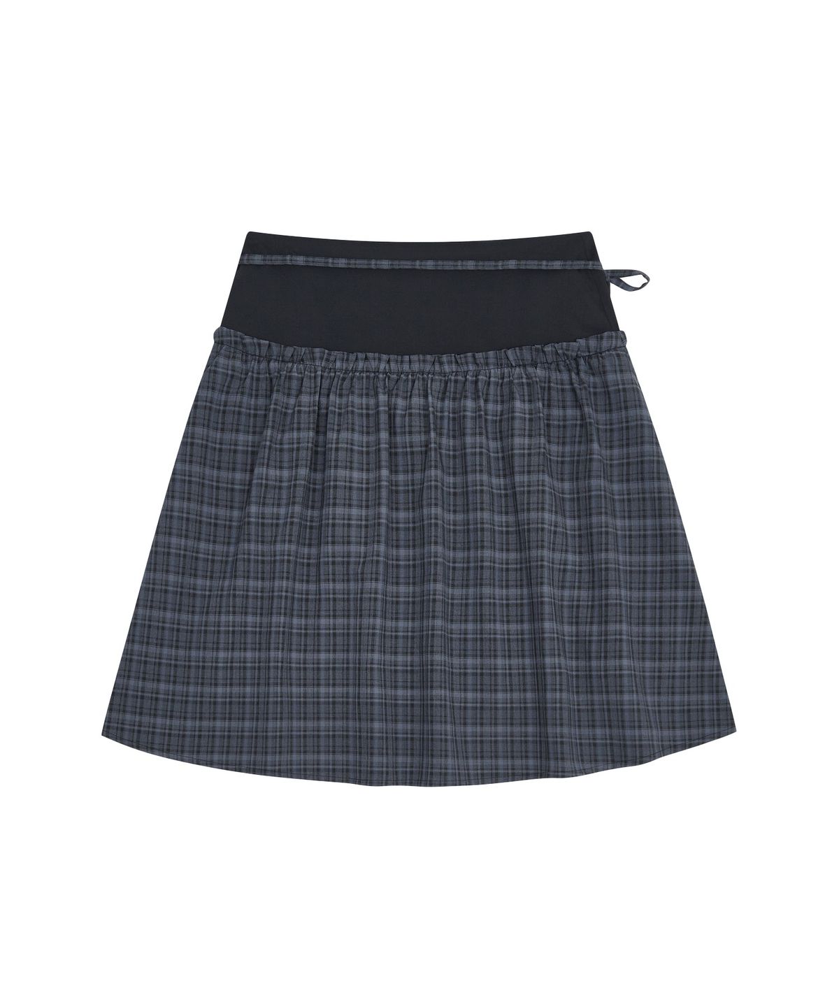 뚜오미오(TUOMIO) CHECK STRAP MIDI SKIRT [NAVY]