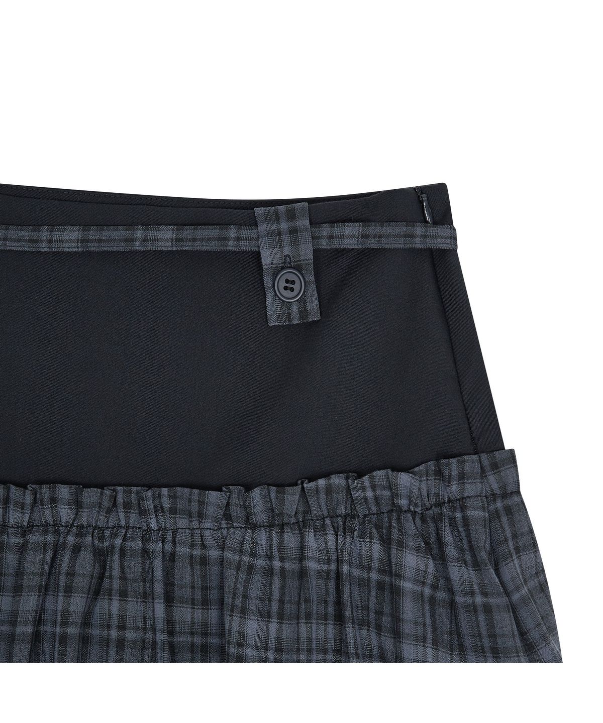 뚜오미오(TUOMIO) CHECK STRAP MIDI SKIRT [NAVY]