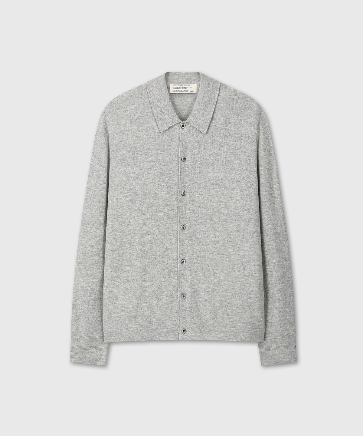 다이브인(DIVEIN) COLLAR KNIT SHIRT (WHITE MELANGE)