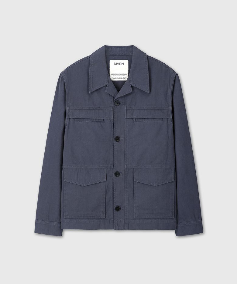 WASHED COTTON WORK JACKET (NAVY)