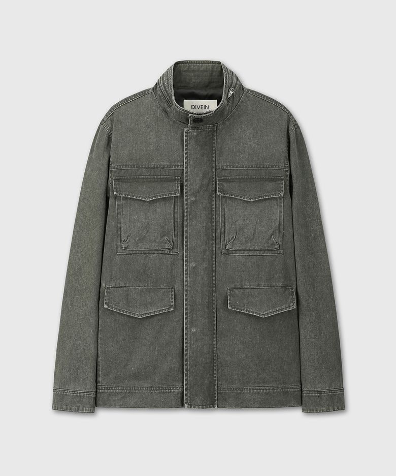 WASHED VINTAGE FIELD JACKET (KHAKI)