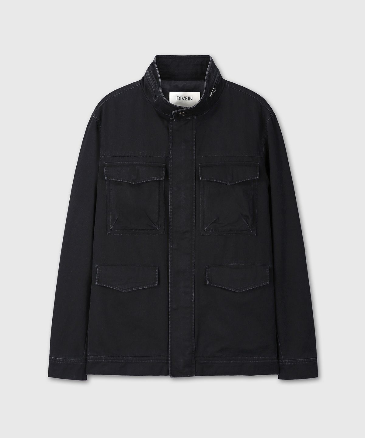 다이브인(DIVEIN) WASHED VINTAGE FIELD JACKET (BLACK)