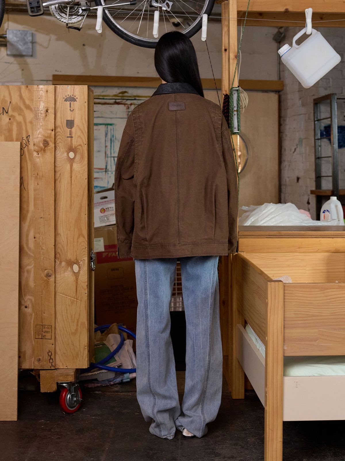 뮈뮈에르(MUEMUER) Cotton Work Jacket MU2678JK801M_BROWN