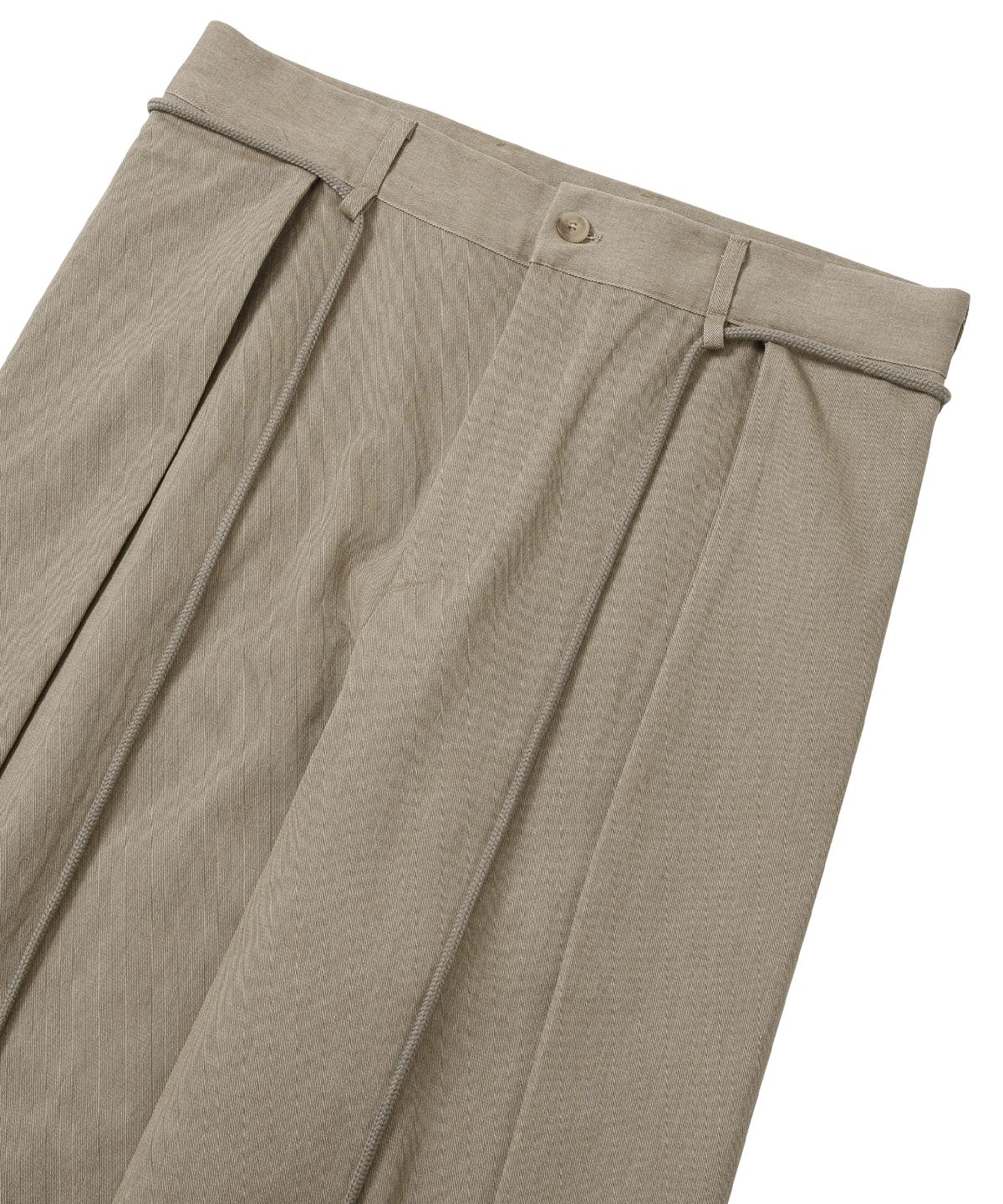 아조바이아조(AJOBYAJO) Cotton Twill One Tuck Pants [BEIGE]