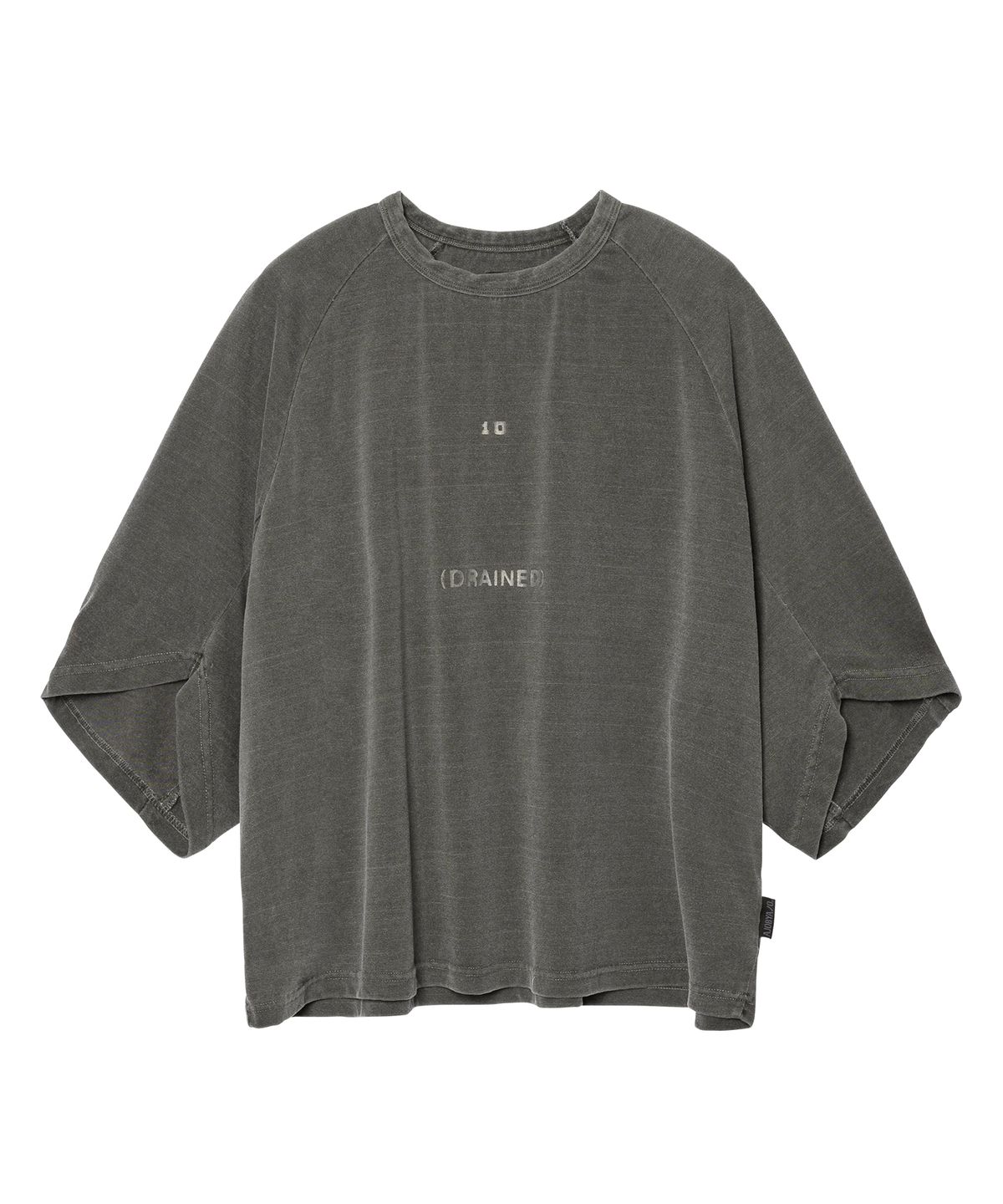 아조바이아조(AJOBYAJO) Washed The Me Decade Sculpted Raglan T-Shirt [CHARCOAL]