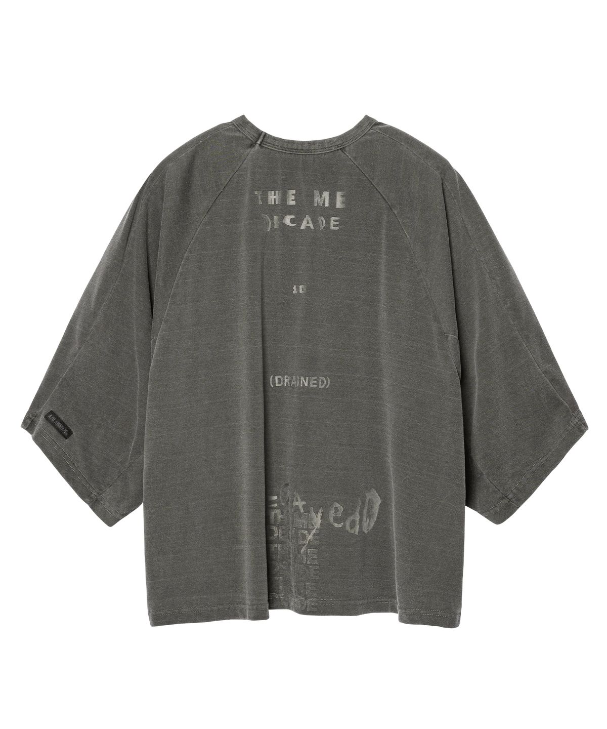 아조바이아조(AJOBYAJO) Washed The Me Decade Sculpted Raglan T-Shirt [CHARCOAL]