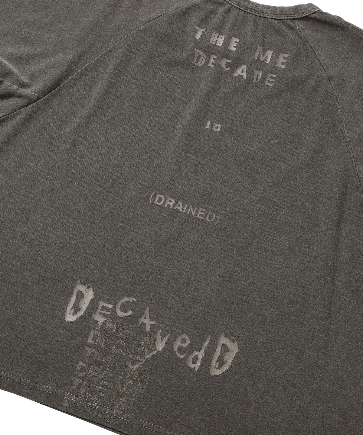 아조바이아조(AJOBYAJO) Washed The Me Decade Sculpted Raglan T-Shirt [CHARCOAL]