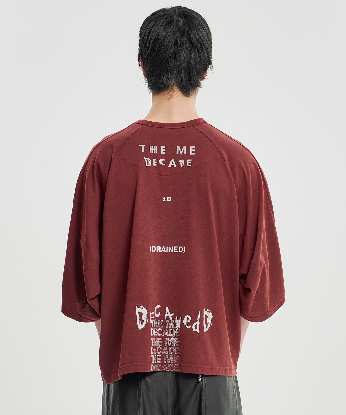아조바이아조(AJOBYAJO) Washed The Me Decade Sculpted Raglan T-Shirt [BURGUNDY]