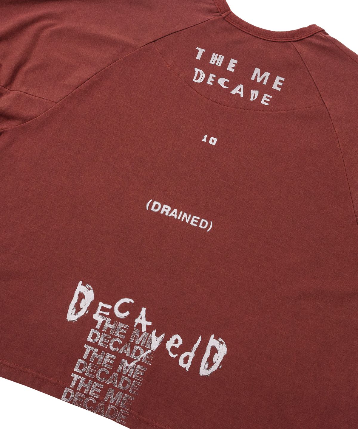 아조바이아조(AJOBYAJO) Washed The Me Decade Sculpted Raglan T-Shirt [BURGUNDY]