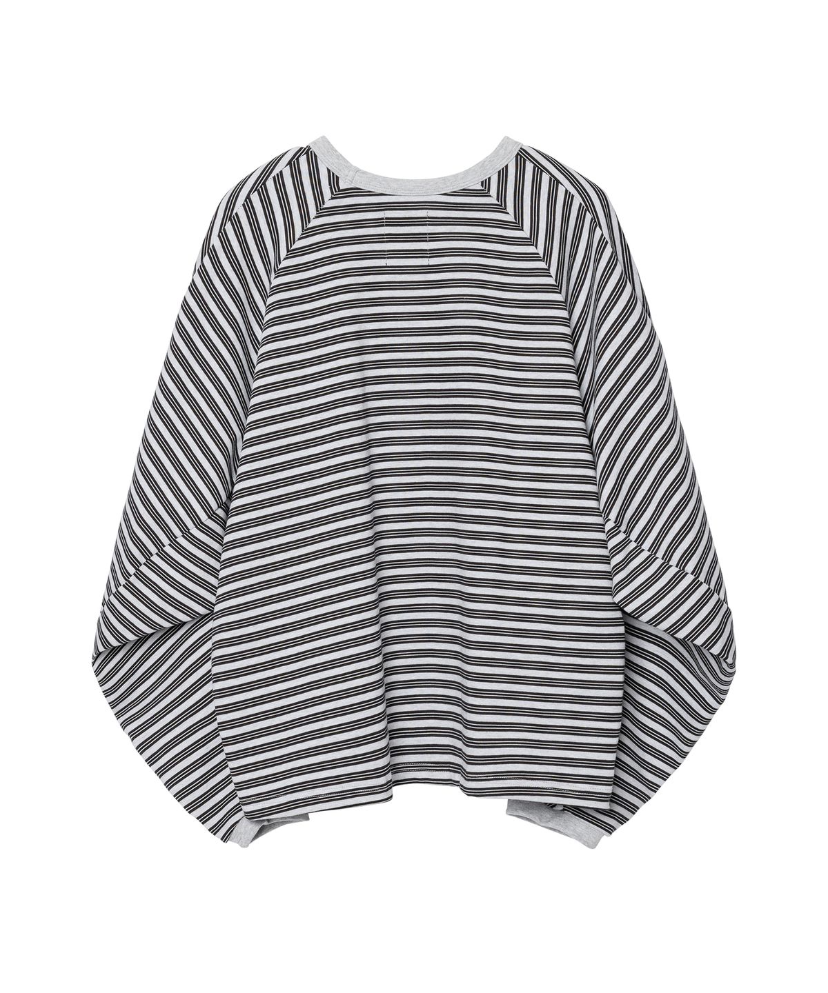 아조바이아조(AJOBYAJO) Sculpted Raglan Stripe Long Sleeve [LIGHT GRAY]