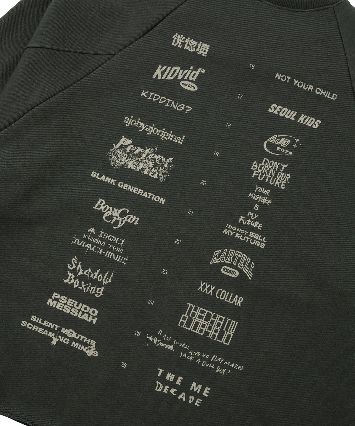 아조바이아조(AJOBYAJO) 10th Anniversary Raglan Sweatshirt [CHARCOAL]
