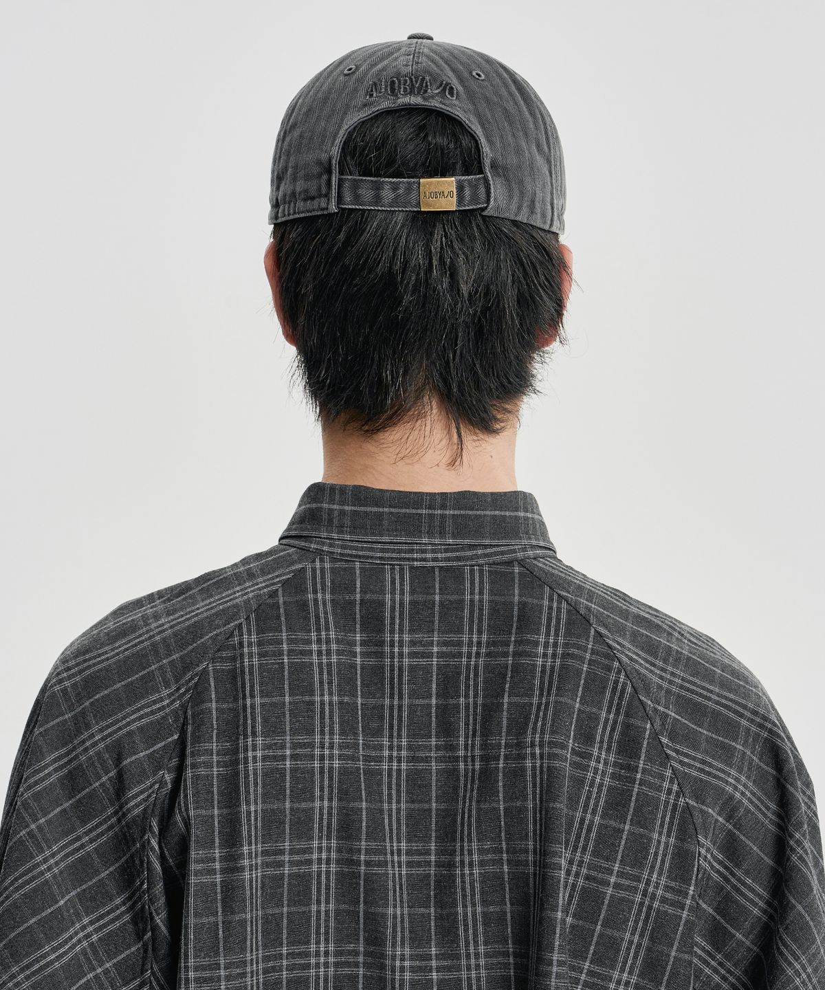 아조바이아조(AJOBYAJO) Washed Herringbone Soft Brim Cap [CHARCOAL]