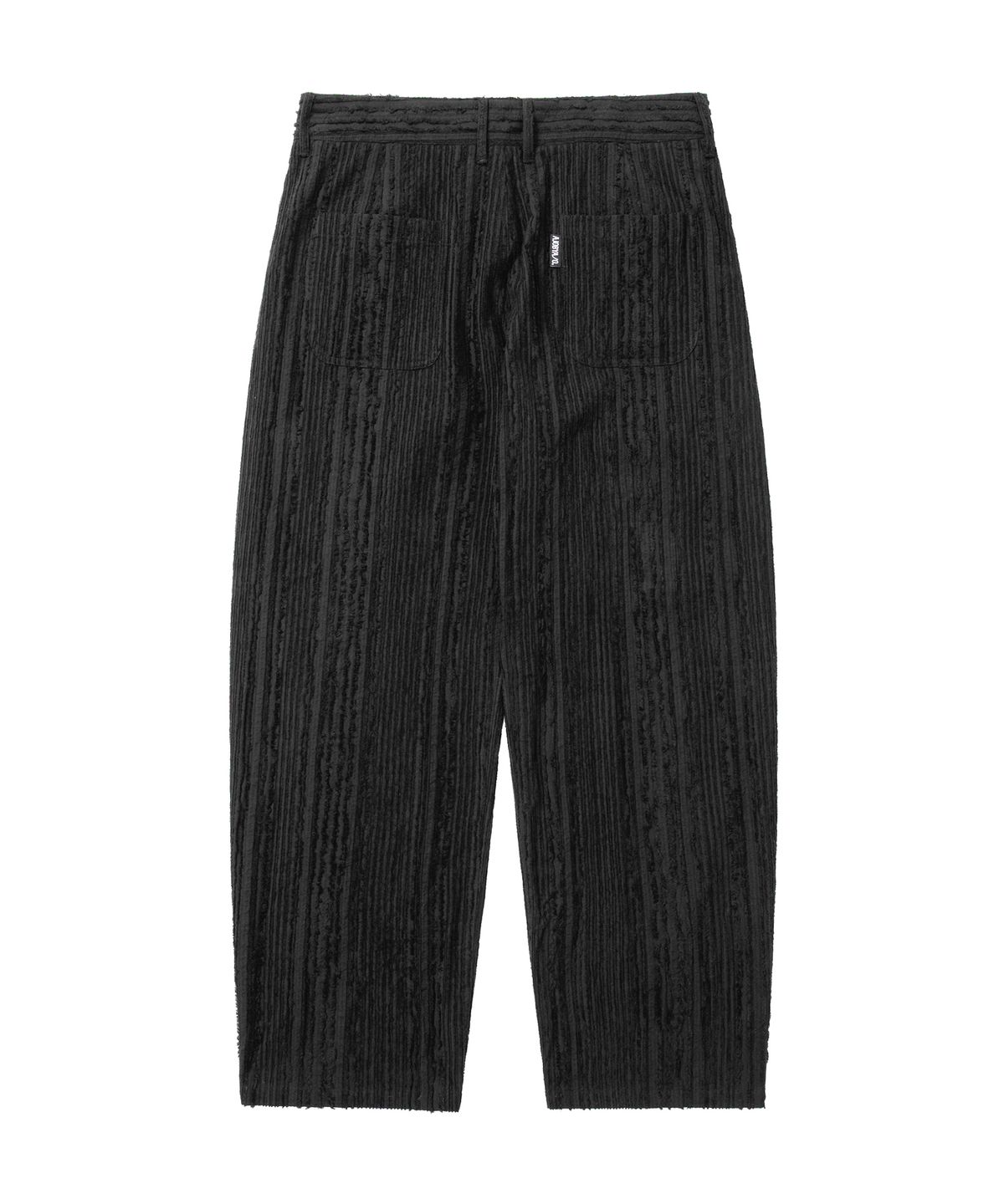 아조바이아조(AJOBYAJO) Fringed Stripe Curved Pants [BLACK]