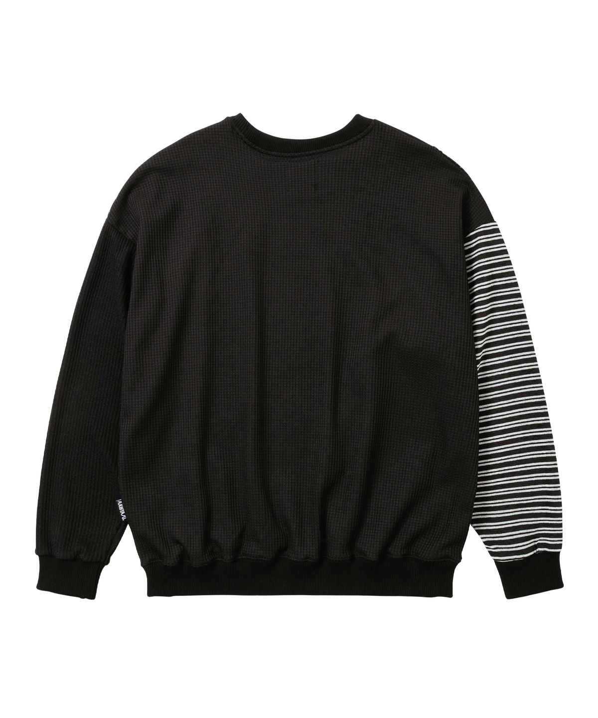 아조바이아조(AJOBYAJO) Mixed Fabric Panel Sweatshirt [BLACK]