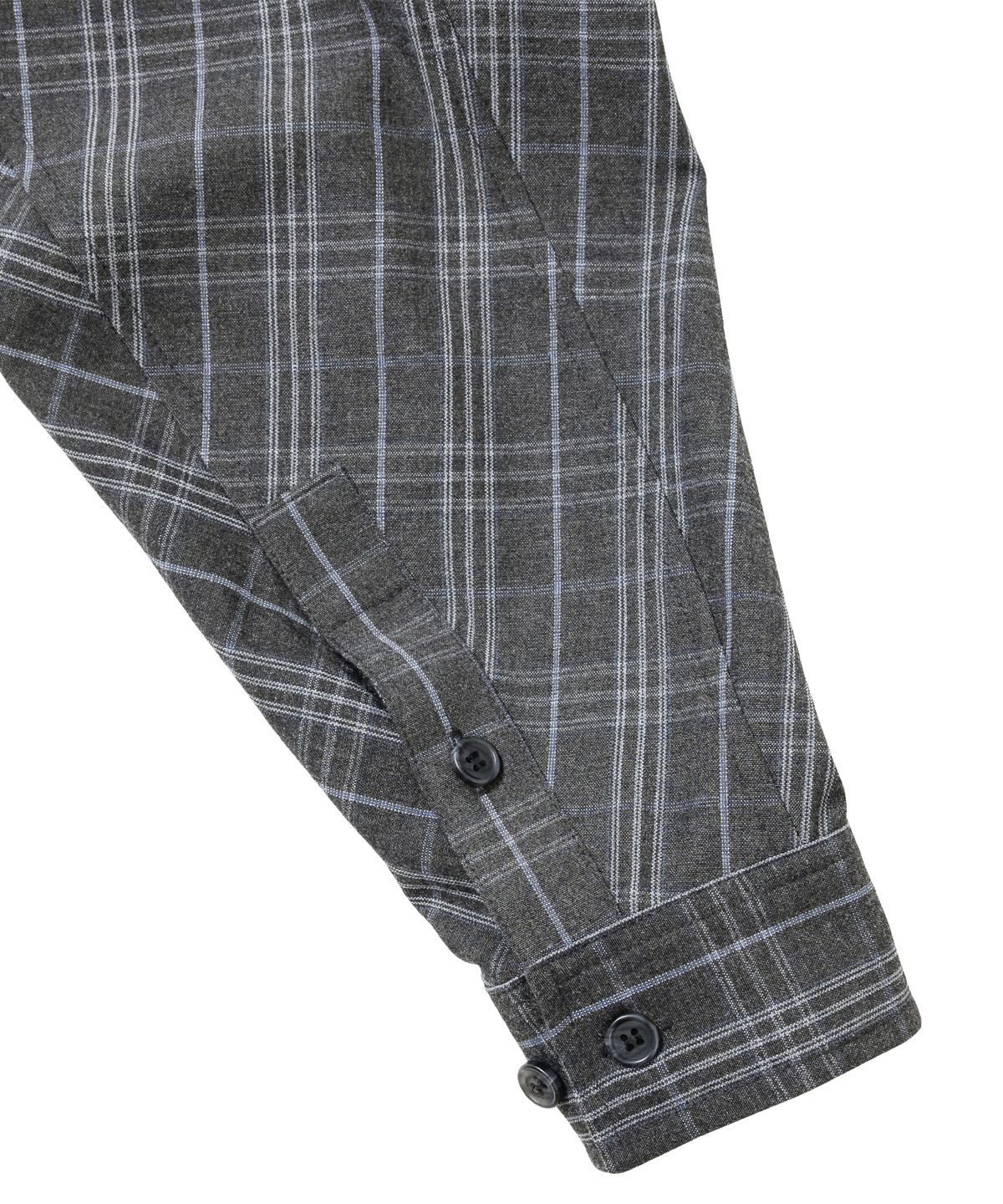 아조바이아조(AJOBYAJO) Cropped Sculpted Raglan Check Shirt [CHARCOAL]