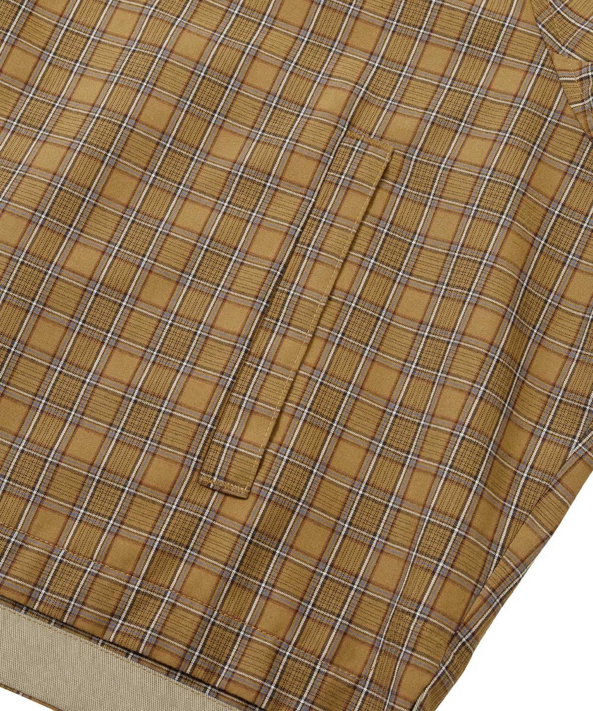 아조바이아조(AJOBYAJO) Cropped Sculpted Raglan Check Shirt [CAMEL]