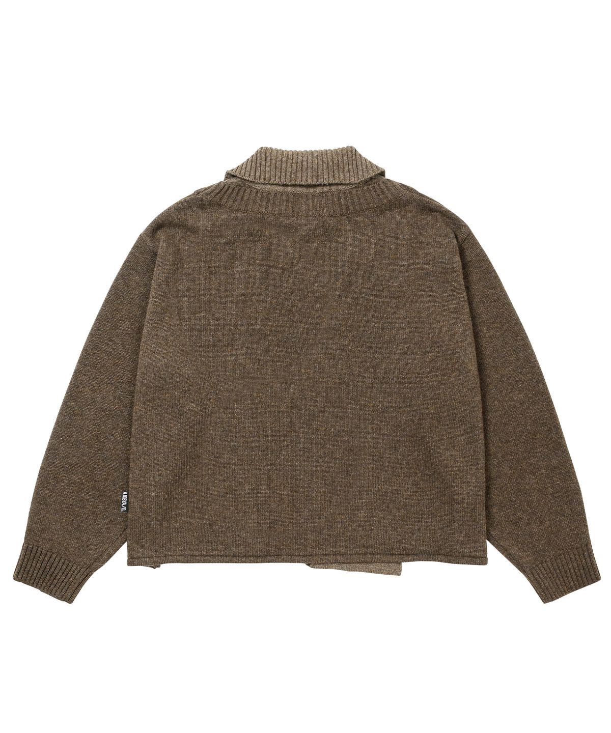 아조바이아조(AJOBYAJO) Double Layered Turtleneck Cardigan [BROWN]