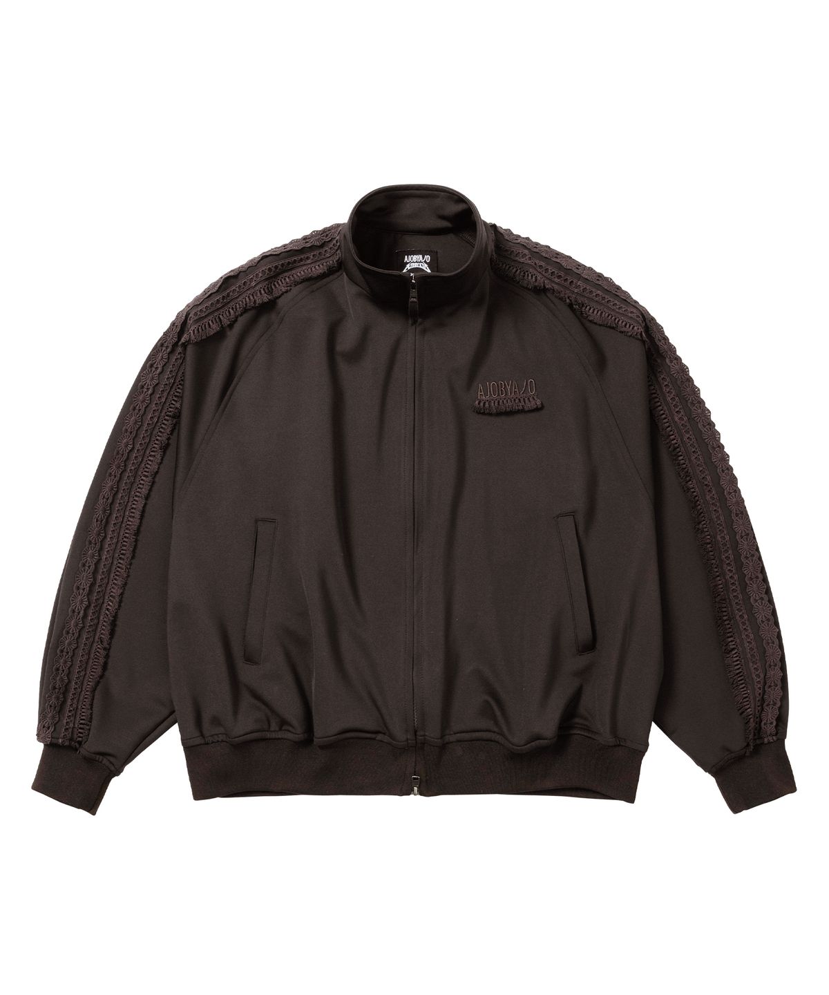 아조바이아조(AJOBYAJO) [SET] Multi Lace Trim Raglan Track Set-Up [DARK BROWN]