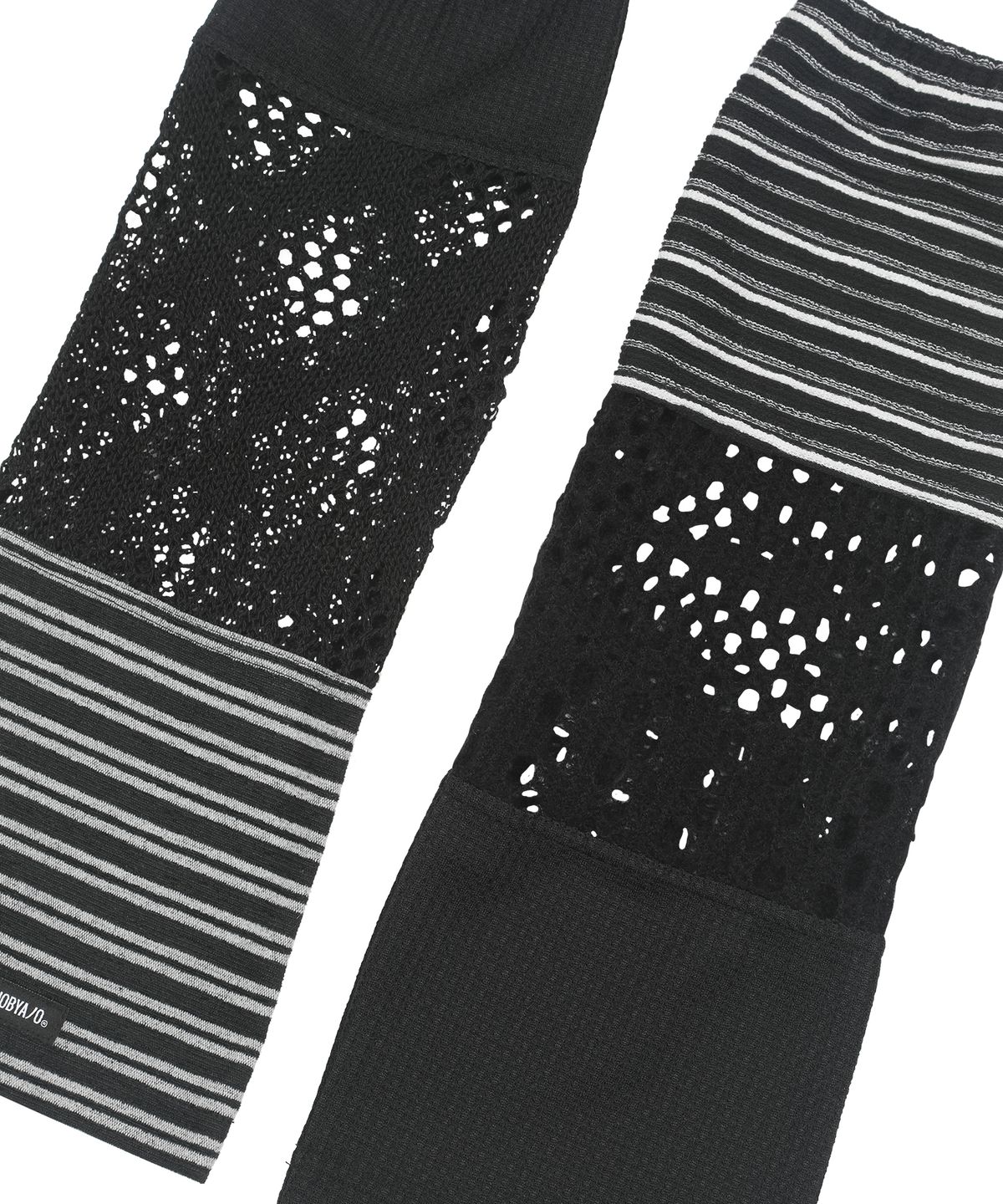 아조바이아조(AJOBYAJO) [ZGGU] Mixed Fabric Leg Warmers [BLACK]