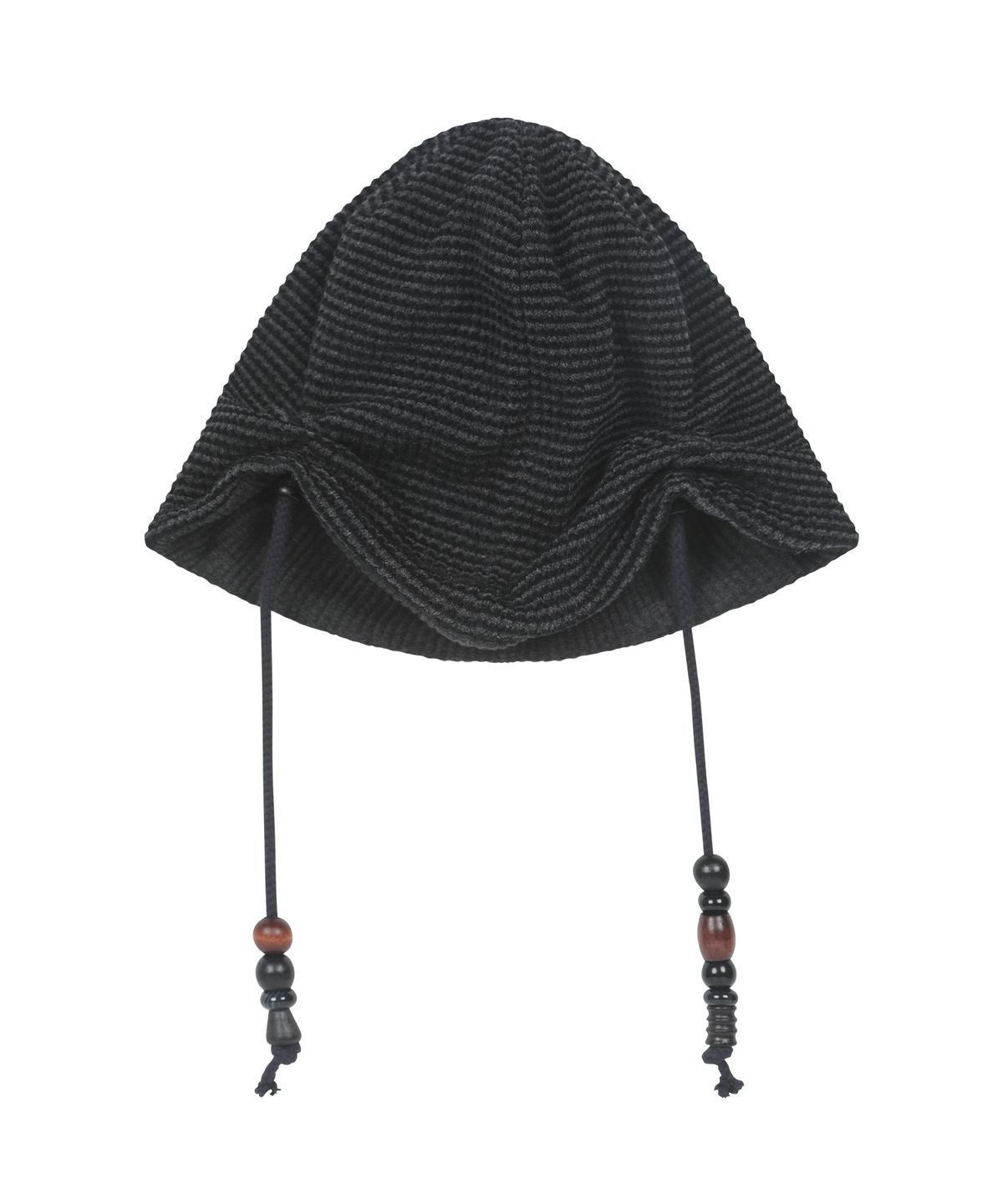 아조바이아조(AJOBYAJO) [ZGGU] Waffle Beaded String Beanie [CHARCOAL]