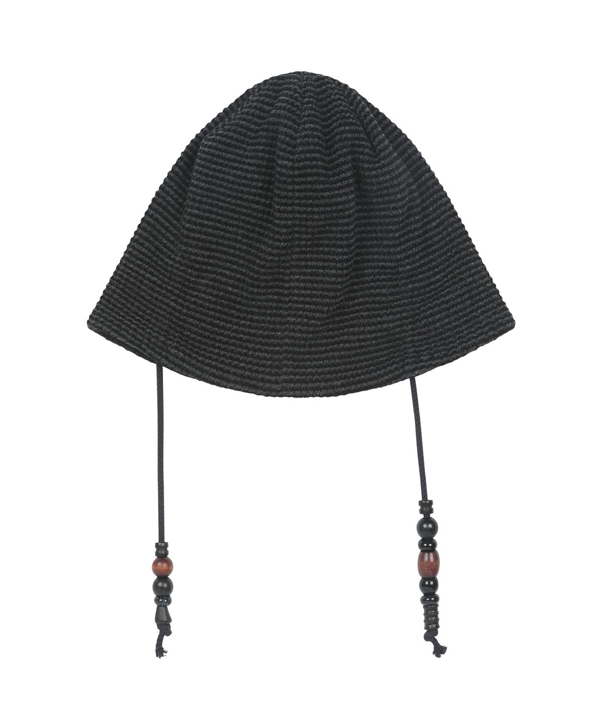 아조바이아조(AJOBYAJO) [ZGGU] Waffle Beaded String Beanie [CHARCOAL]