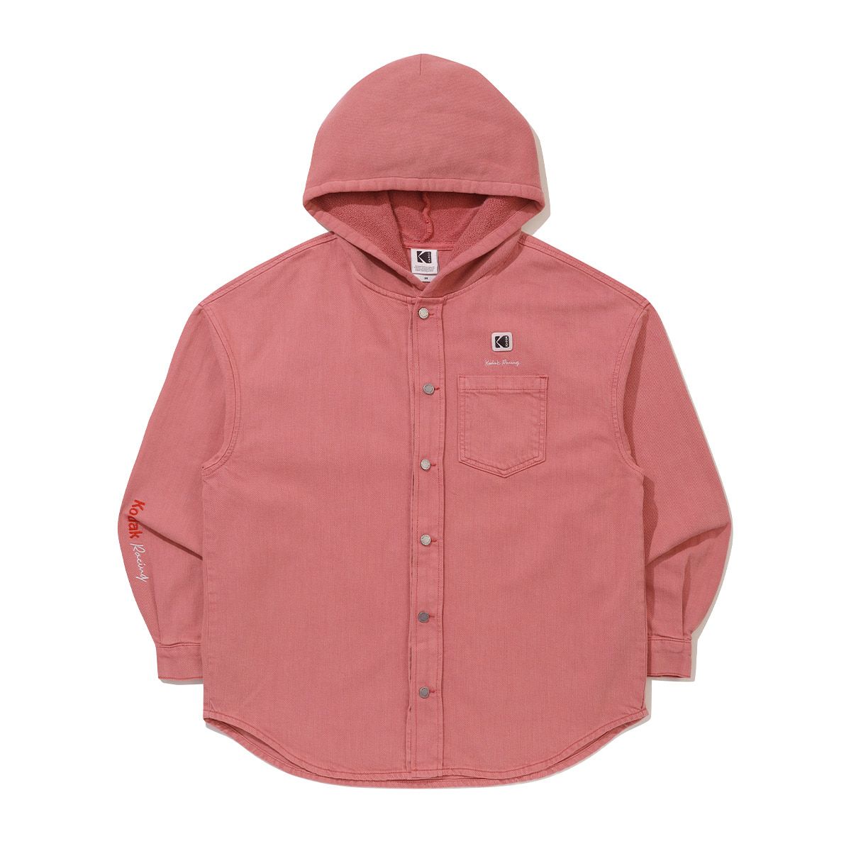 코닥(KODAK) RGB 레이어드 데님 후드 셔켓 PINK