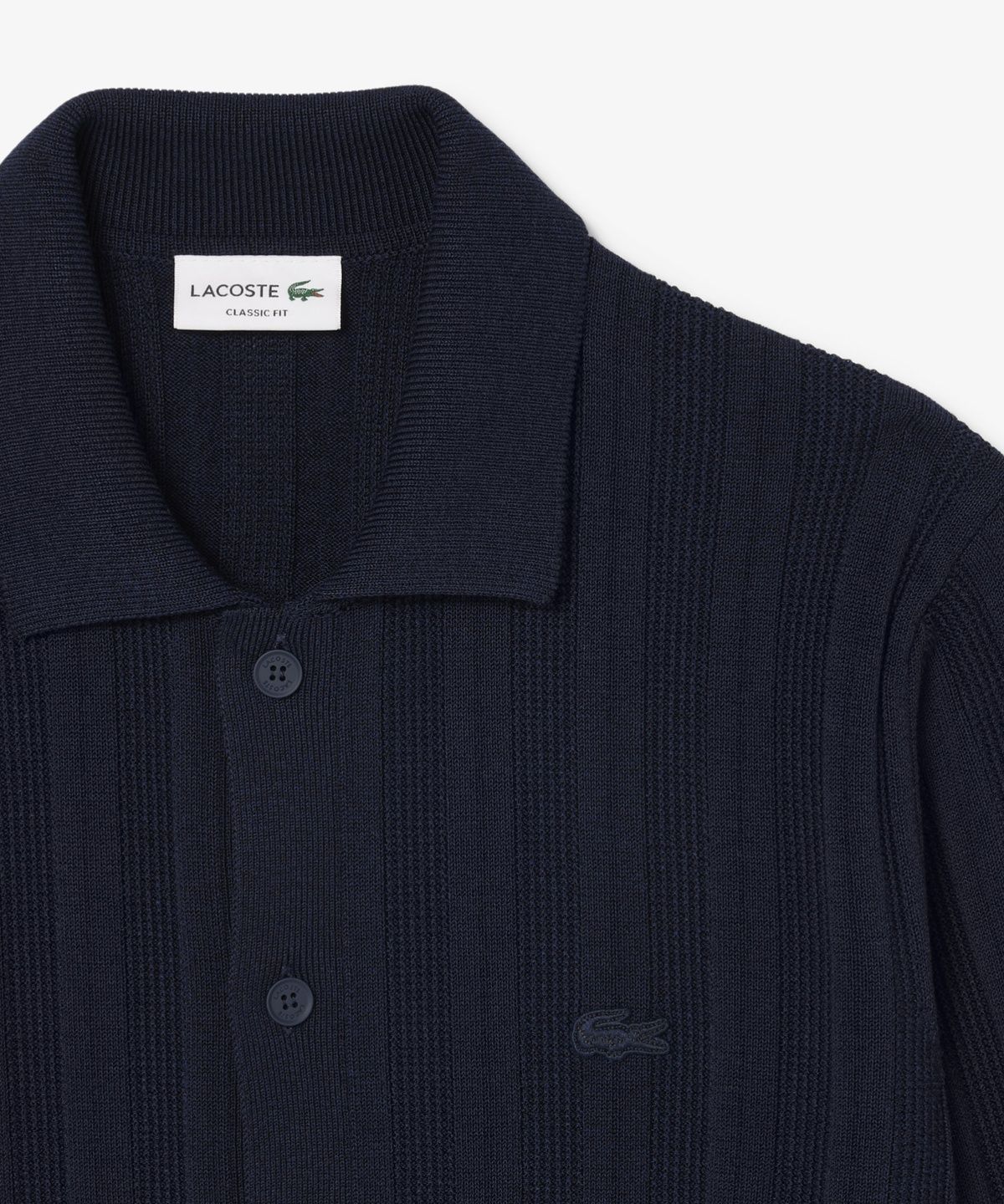 라코스테(LACOSTE) 남성 립조직 카라 가디건 AH8565-56N MXQ