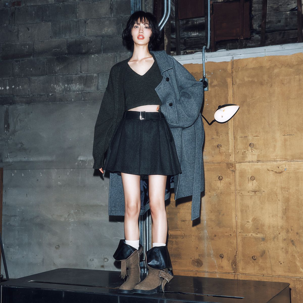 이비엠(EBM) 알파카 블렌디드 하프 코트 EMPAWHC030
