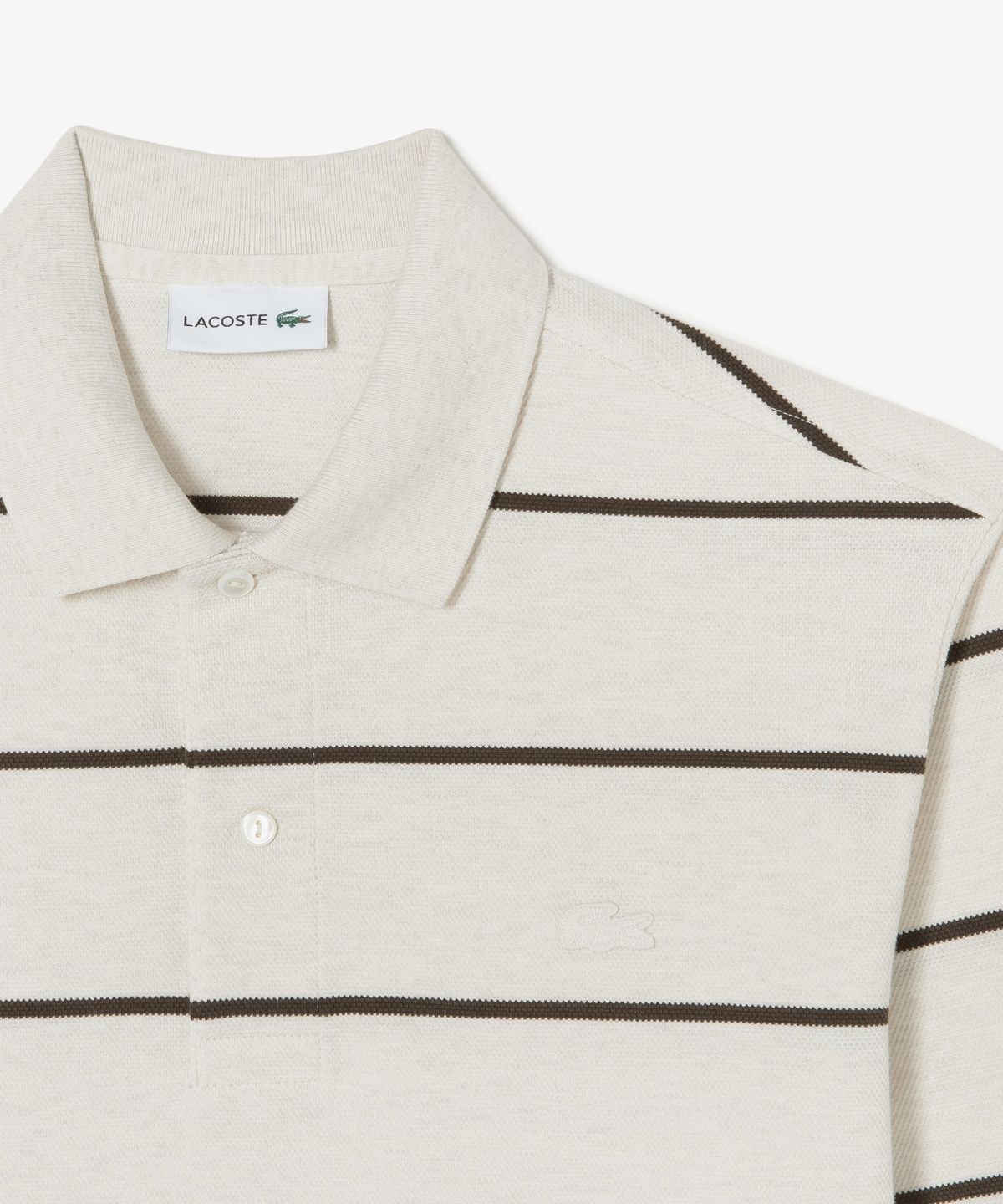 라코스테(LACOSTE) 남성 핀 스트라이프 긴팔 피케 폴로 셔츠 PH362E-56N I18