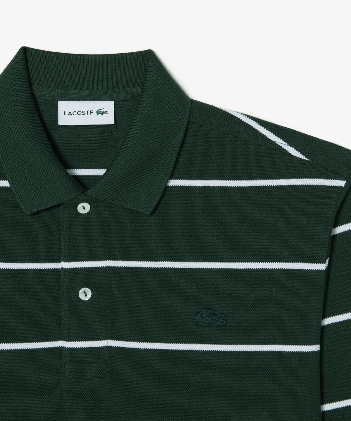 라코스테(LACOSTE) 남성 핀 스트라이프 긴팔 피케 폴로 셔츠 PH362E-56N YZP