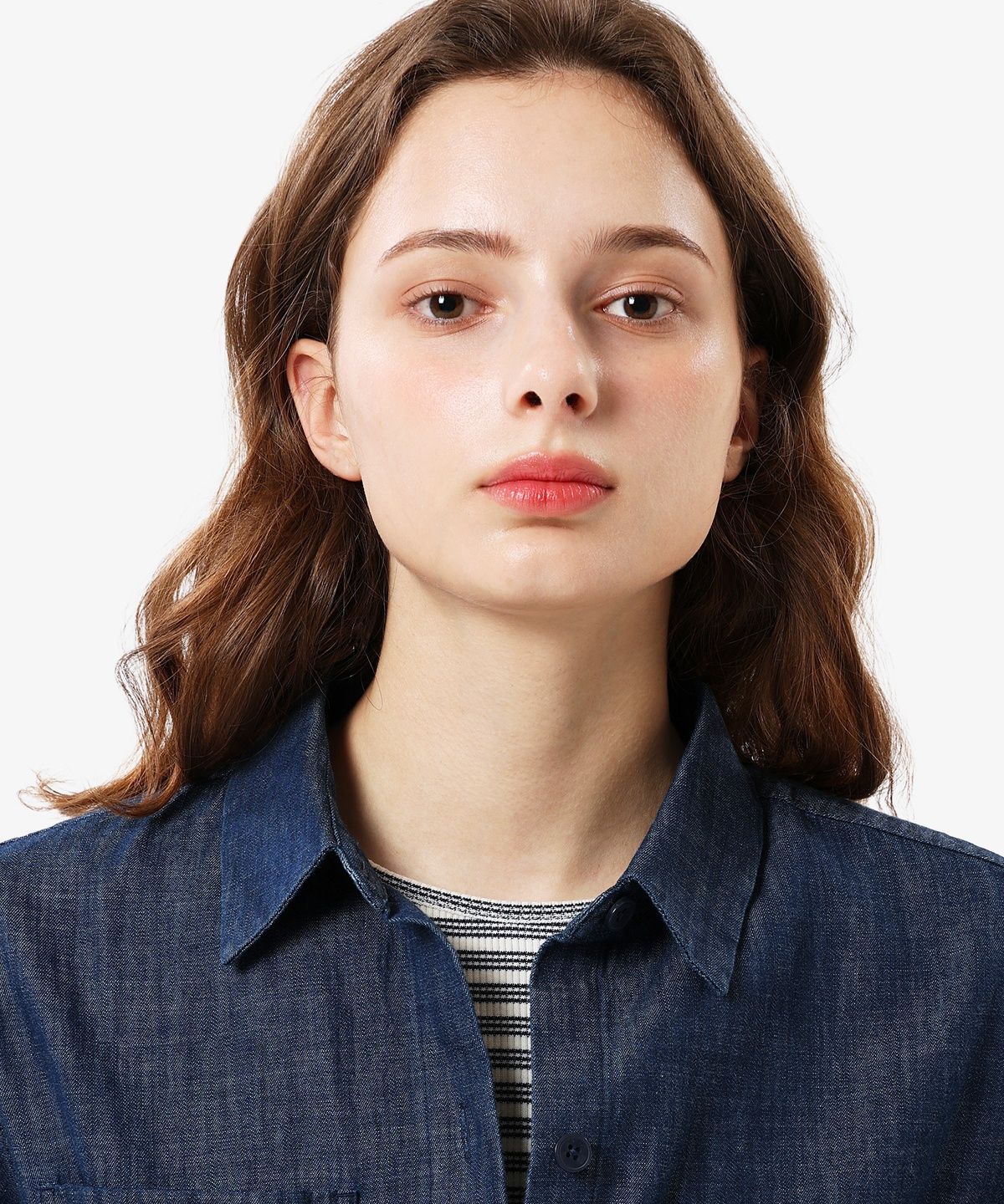 라코스테(LACOSTE) 여성 데님 아우터형 셔츠 CF115E-56N 36L