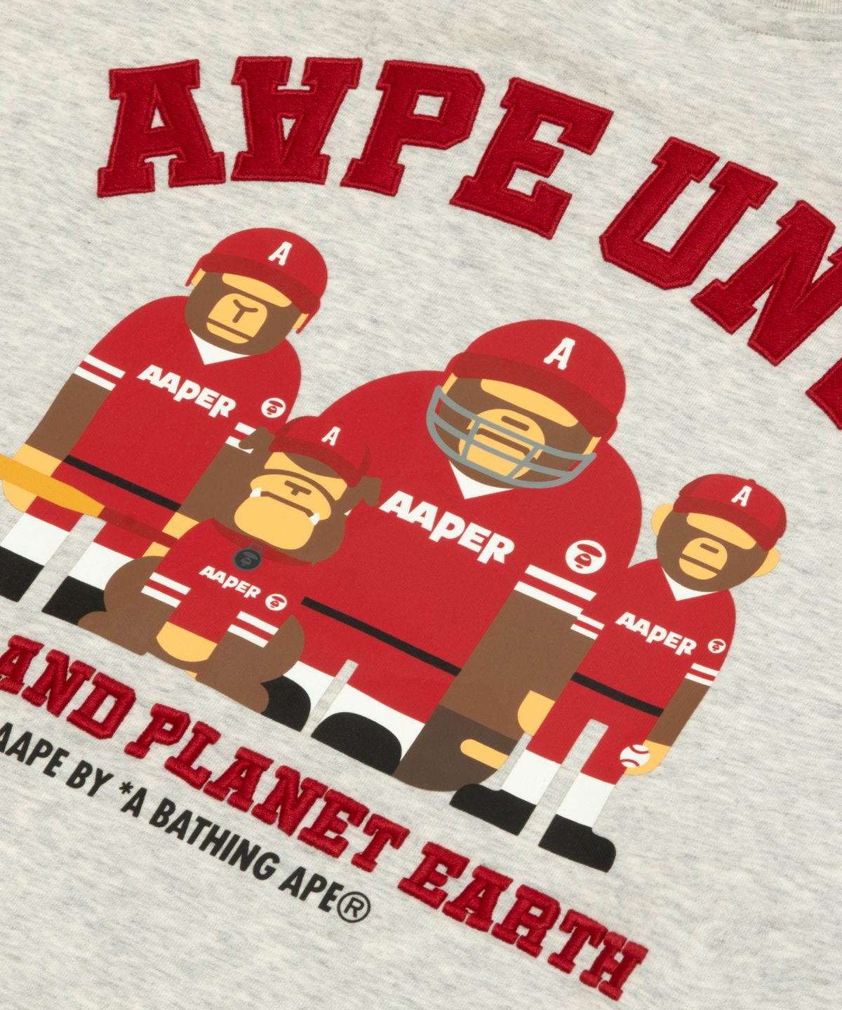에이프(AAPE) AAPER 베이스볼 맨투맨 / AAPSWMC368XAPWH2