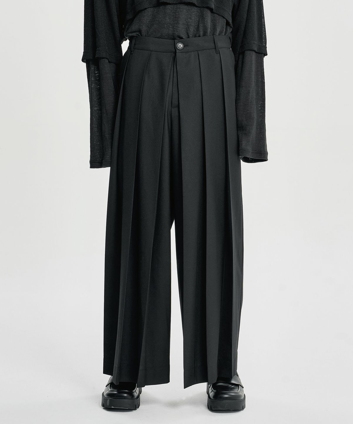 아조바이아조(AJOBYAJO) Wool Blend Hakama Pants [BLACK]