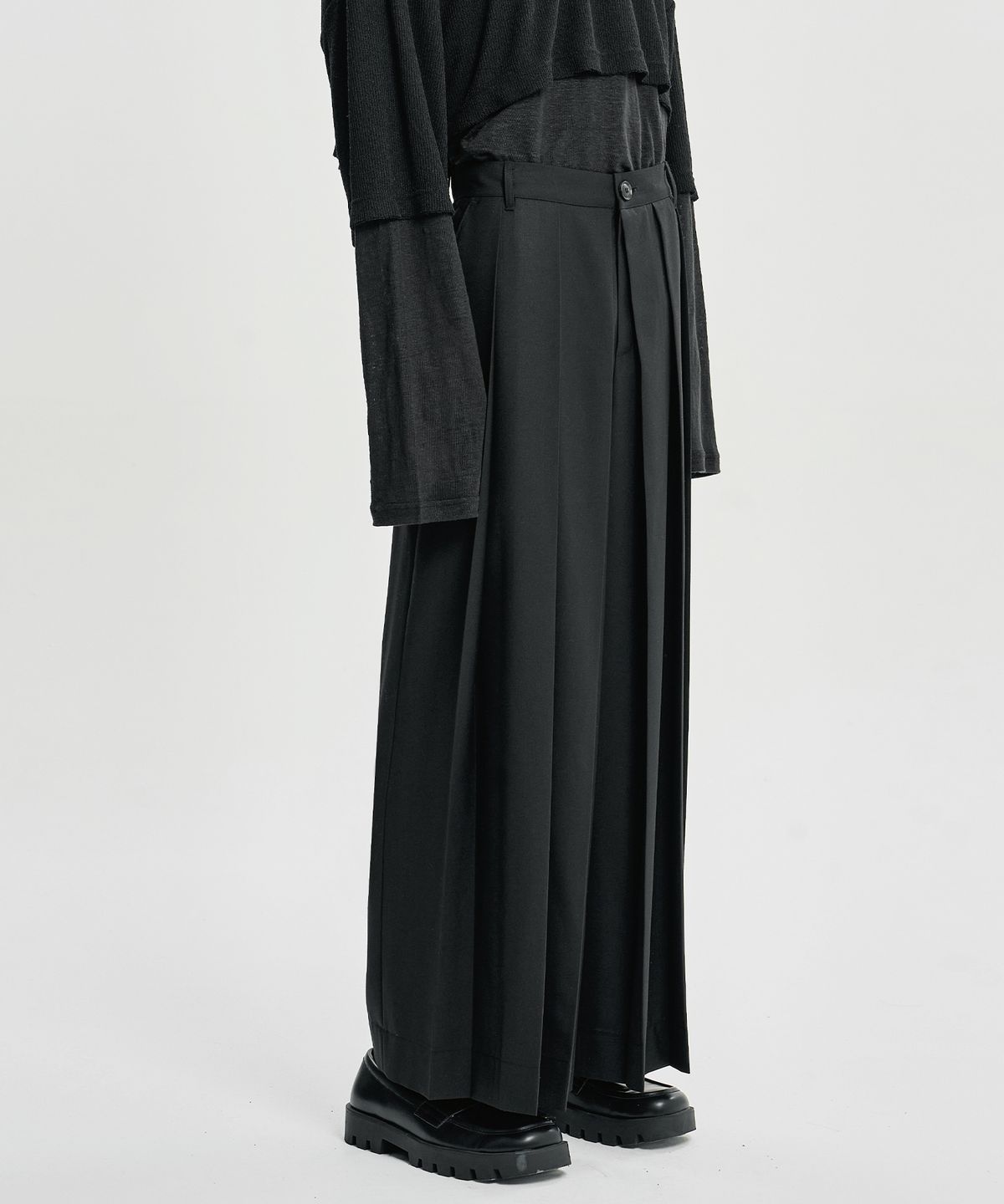 아조바이아조(AJOBYAJO) Wool Blend Hakama Pants [BLACK]
