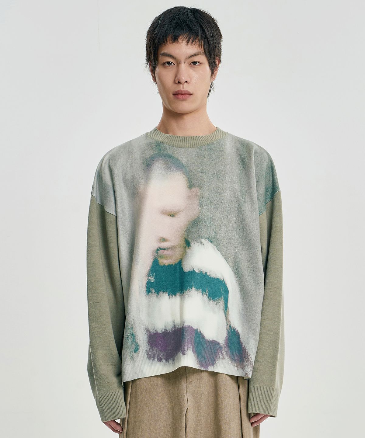 아조바이아조(AJOBYAJO) Jack a Dull Boy Watercolor Sweater [MINT]