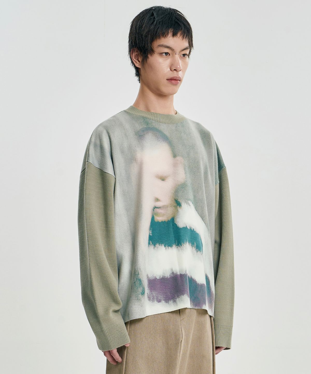 아조바이아조(AJOBYAJO) Jack a Dull Boy Watercolor Sweater [MINT]