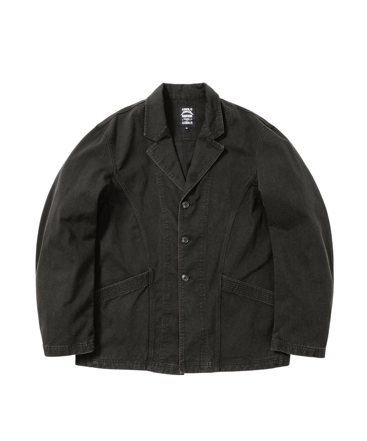 아조바이아조(AJOBYAJO) Washed Curved Seam Cotton Blazer [BLACK]