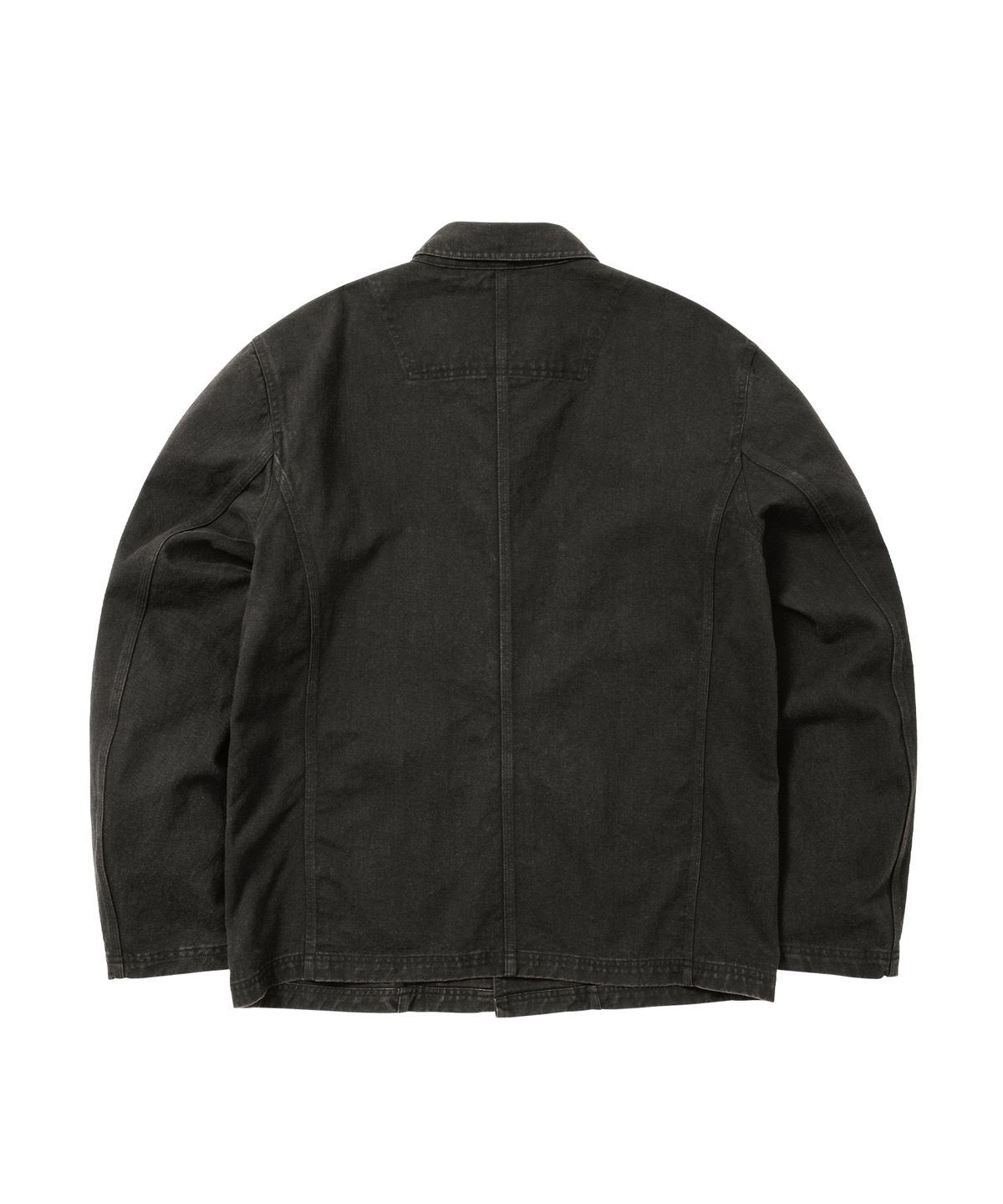 아조바이아조(AJOBYAJO) Washed Curved Seam Cotton Blazer [BLACK]