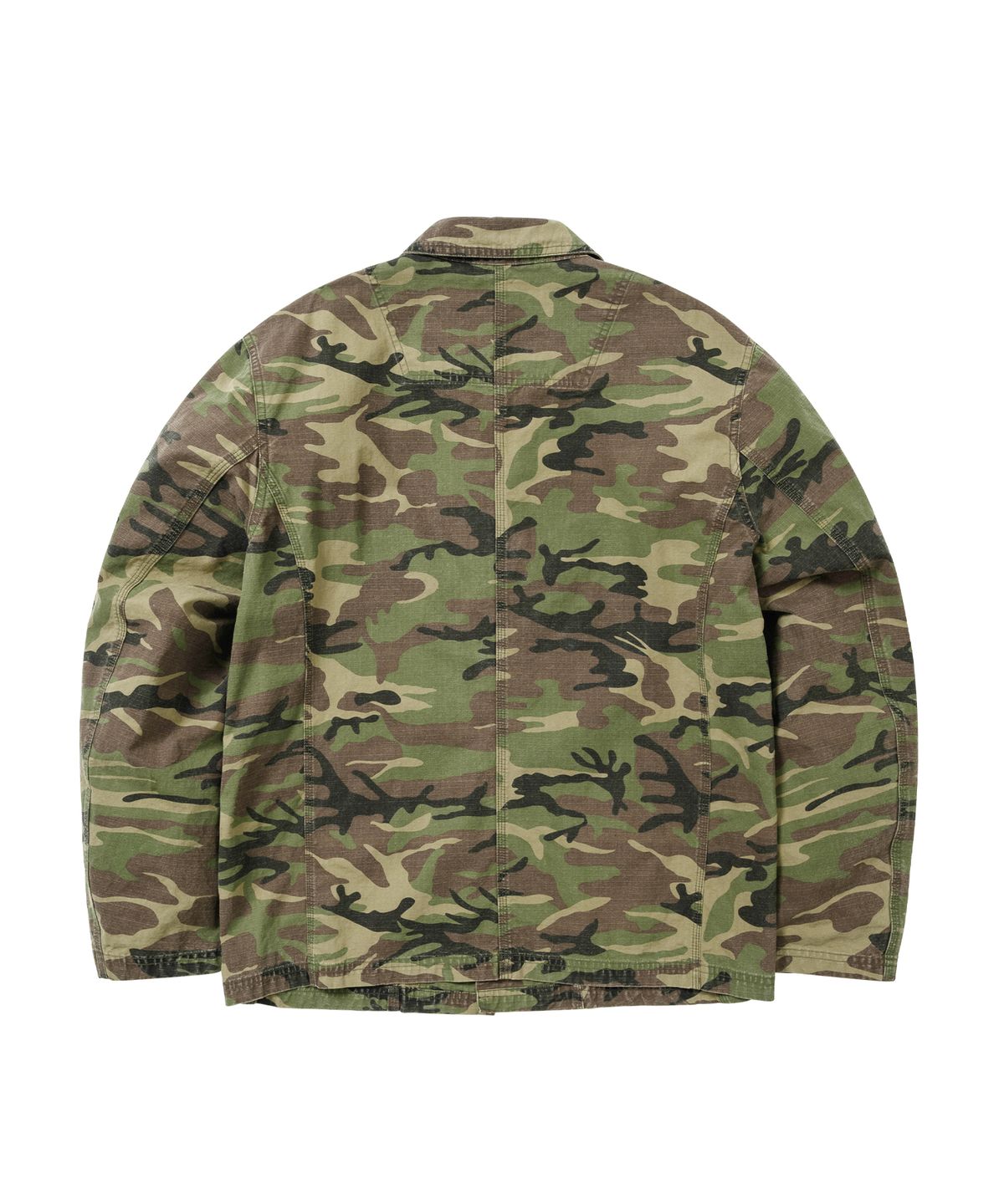 아조바이아조(AJOBYAJO) Washed Curved Seam Camo Blazer [KHAKI]