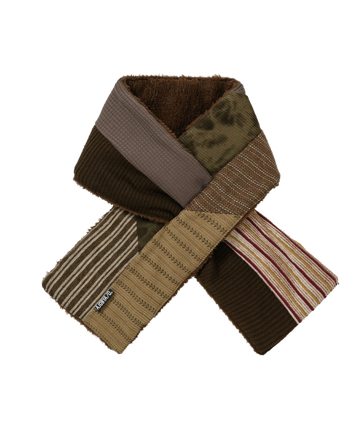 아조바이아조(AJOBYAJO) Mixed Fabric Muffler [BROWN]