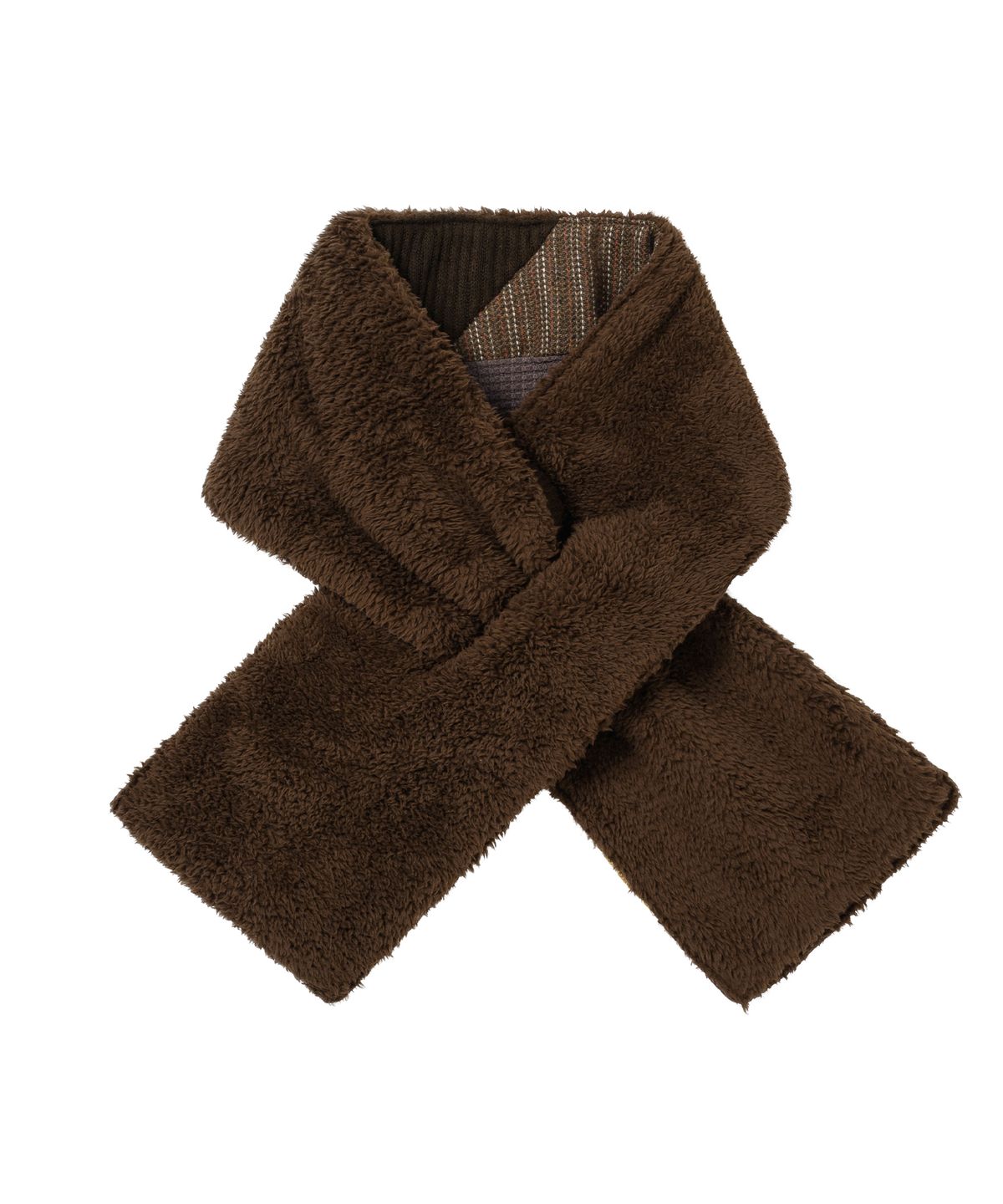 아조바이아조(AJOBYAJO) Mixed Fabric Muffler [BROWN]