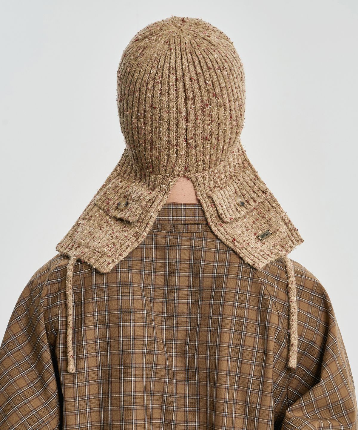 아조바이아조(AJOBYAJO) Speckled Knit Trooper Hat [BEIGE]