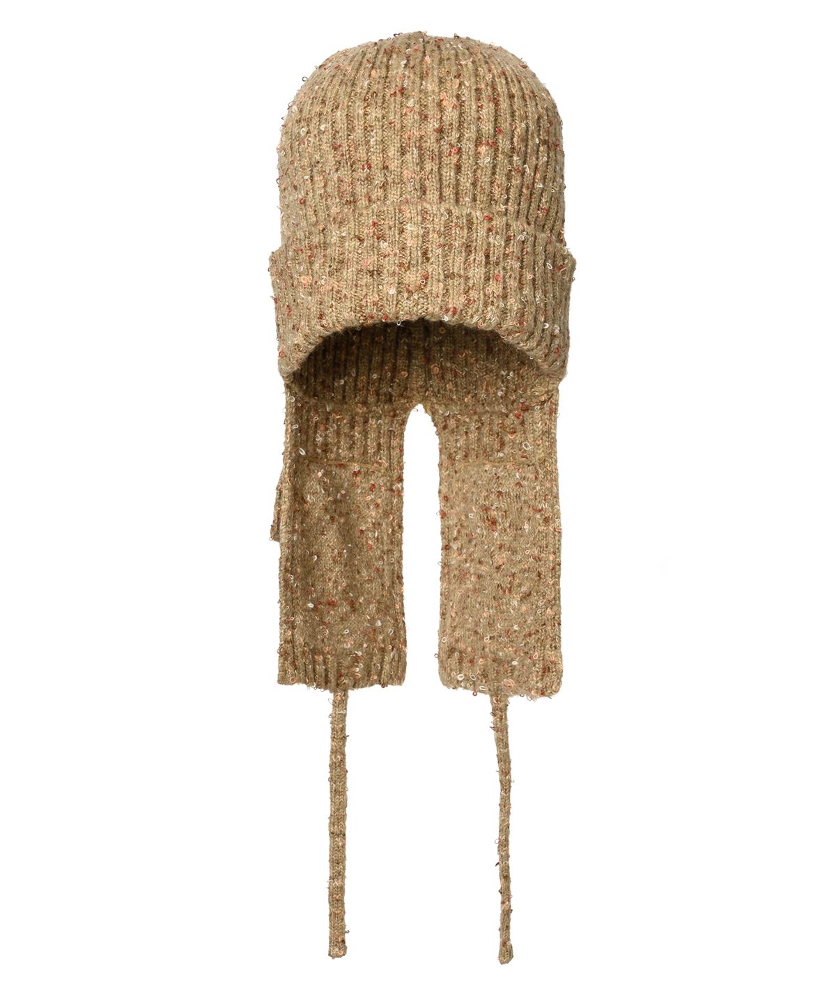 아조바이아조(AJOBYAJO) Speckled Knit Trooper Hat [BEIGE]
