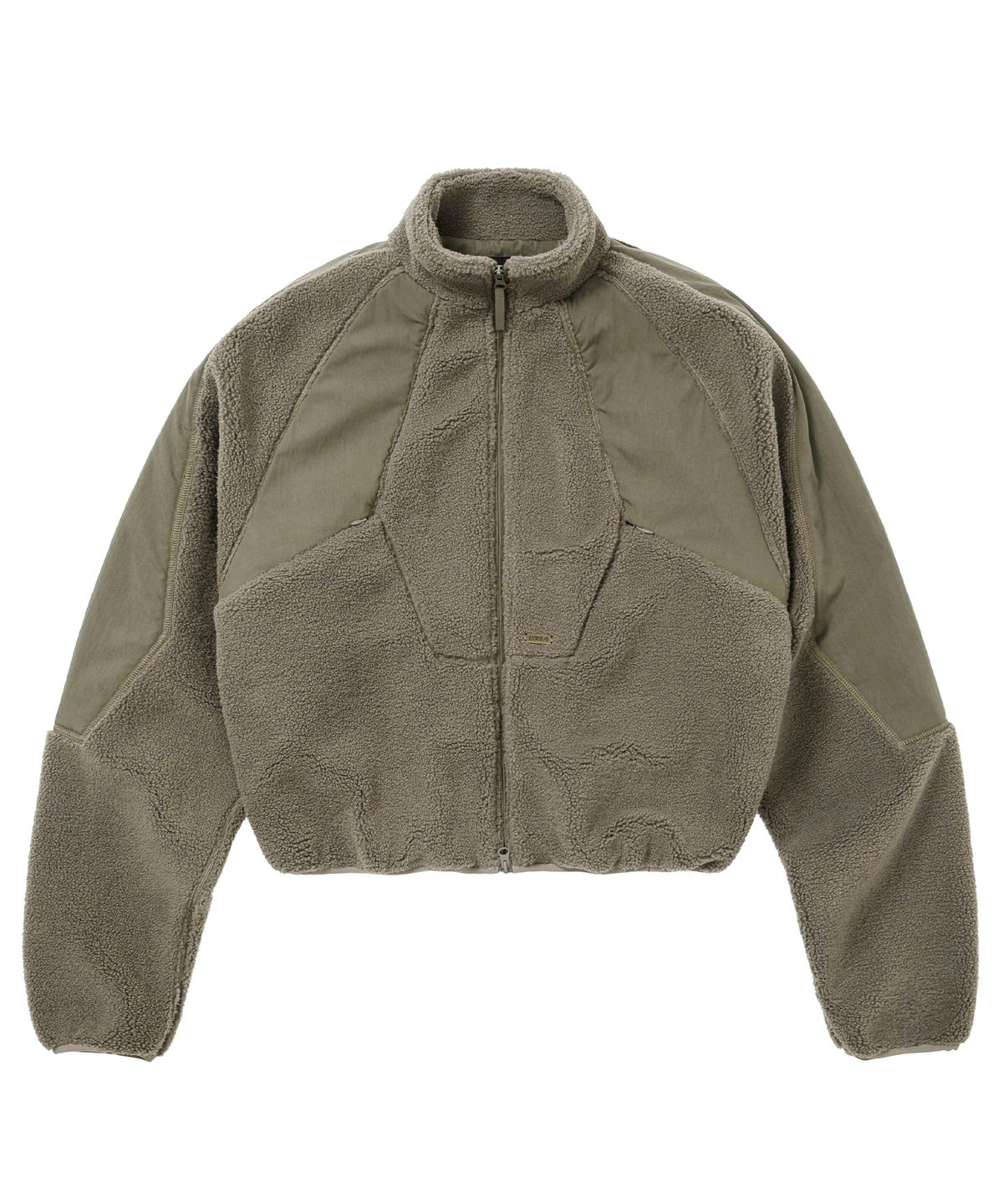 아조바이아조(AJOBYAJO) Raglan Fleece Nylon Panel Jacket [MOCHA]